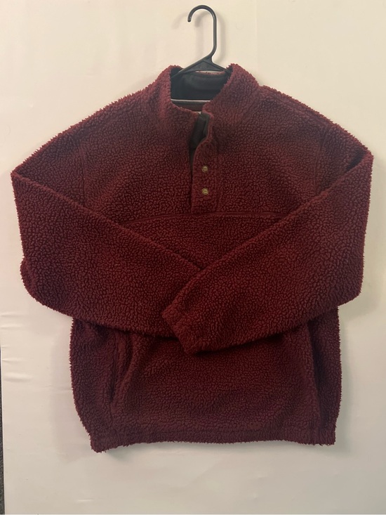 Weatherproof Other - Weatherproof Men's Burgundy Sherpa Zip-Up Pullover